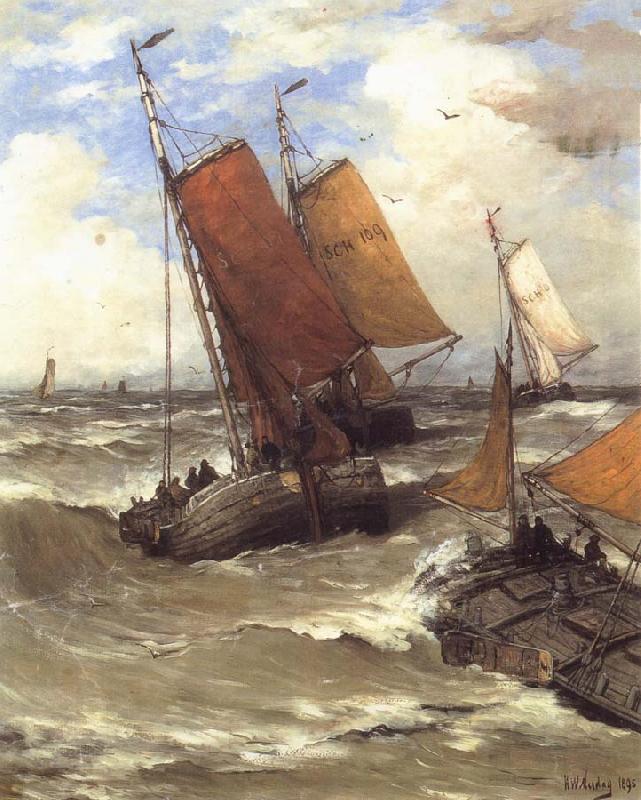 Hendrik Willem Mesdag Terug van de Vischvangst China oil painting art